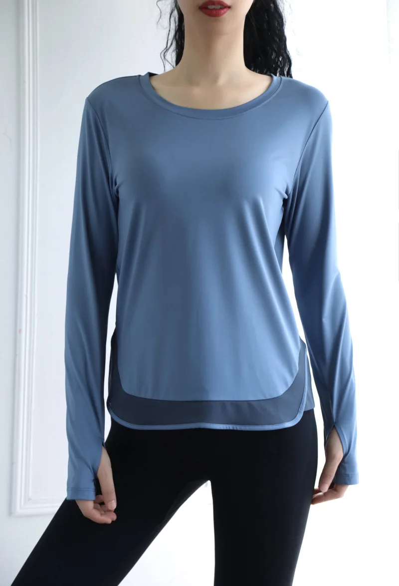 Женские топы Спортивные Свободные Джерси Mujer Dri Fit, тренировочные рубашки с круглым вырезом и длинным рукавом для занятий йогой, женская футболка для тренировок