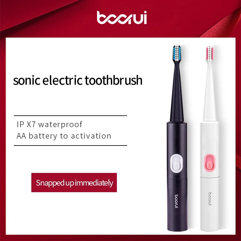 

Teeth Whitening Electric Sonic Toothbrush Household Rechargeable Adult Ultrasonic Waterproof Replacement Heads Set