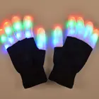 Светящаяся перчатка, новинка, игрушка, LED Rave, мигающие перчатки, светящиеся 7 режимов светильник ка пальцев, светящиеся черные детские игрушки, 1 шт.