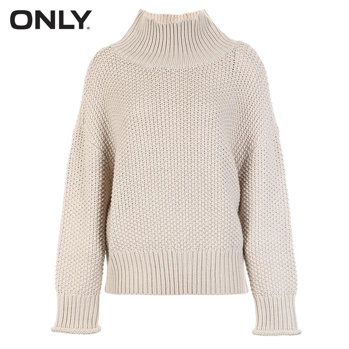 ONLY Women's Loose Fit Pure Color High-necked Pullover Sweater|118313504 | Женская одежда