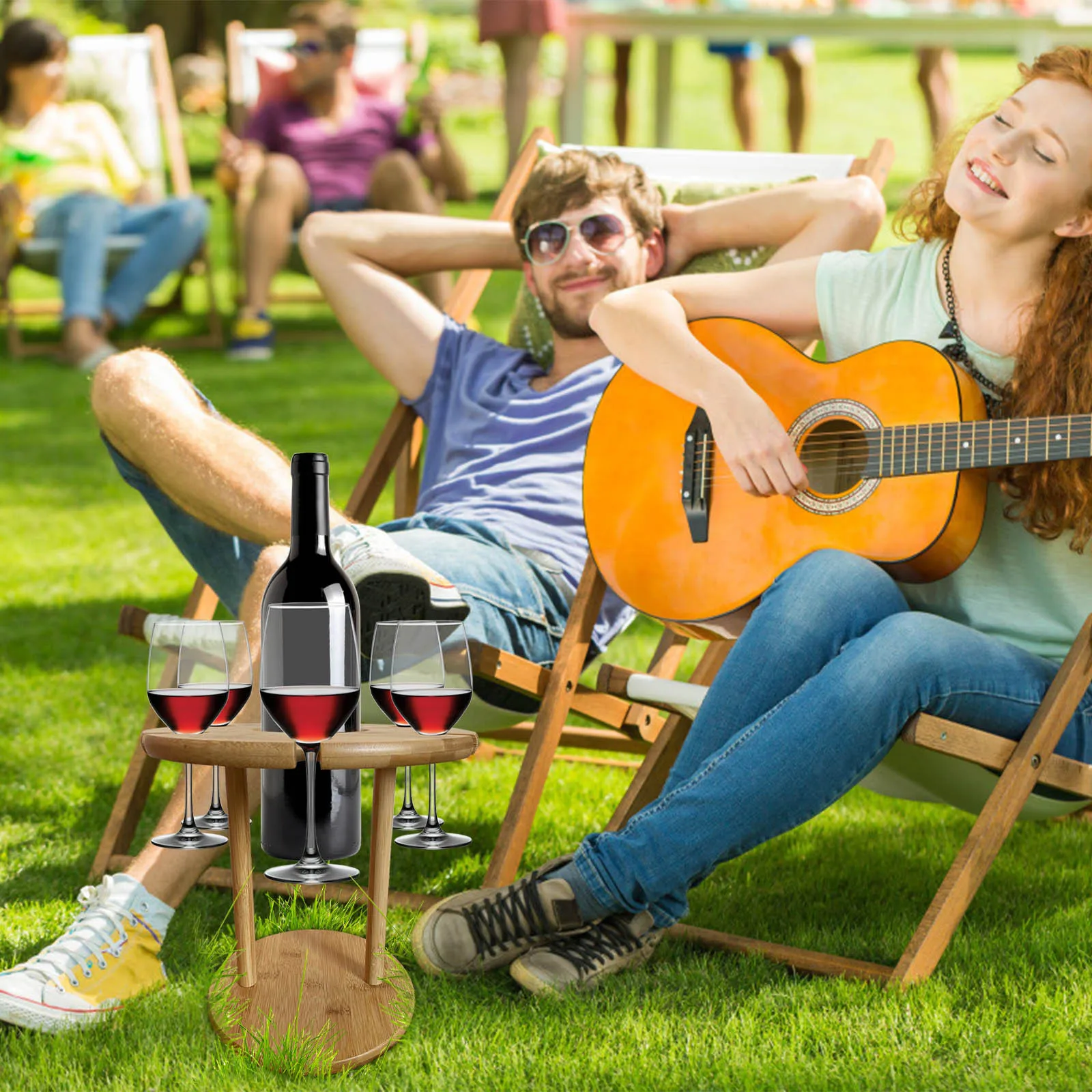 Новый открытый стол для винного переносной пикника вина Стекло стеллажи