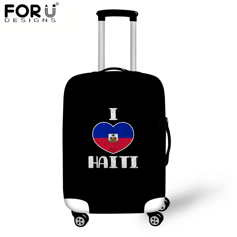 

FORUDESIGNS Hot Sale Luggage Protective Cover For 18-32 Inch Suitcase Haiti Flag 3D Print Casual Beach Travel Accessories Covers