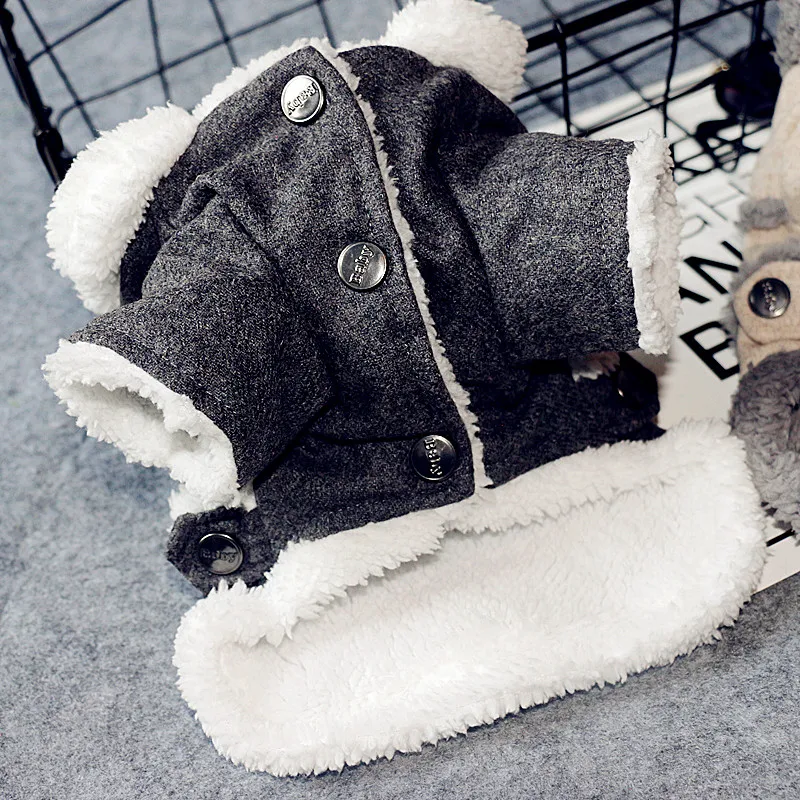 Зимняя одежда для собак в скандинавском стиле темно белая утепленная Осенняя