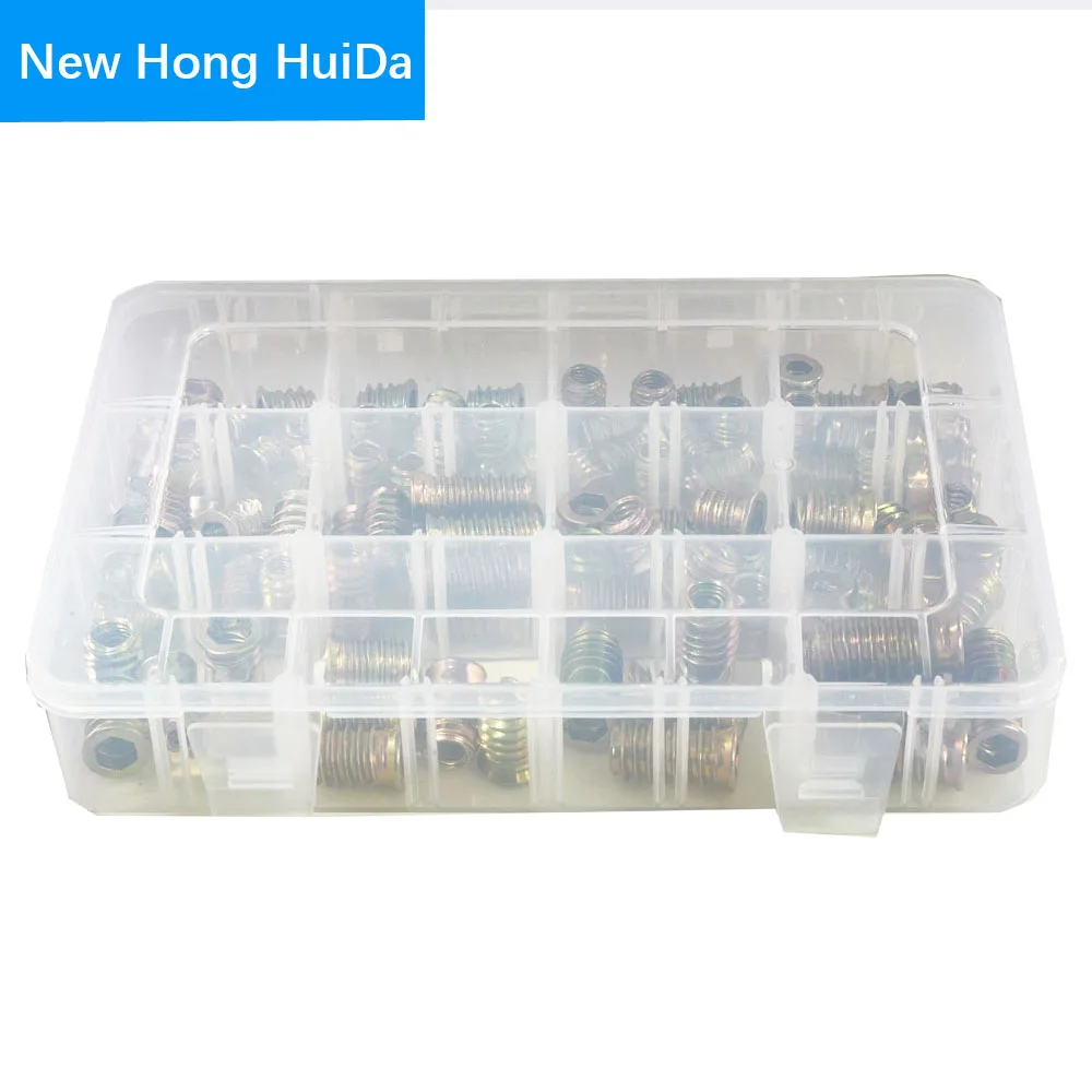 

M6 M8 Zinc Alloy Iron Inside Carbon Steel Hex Socket Drive Insert Nut Threaded For Wood Furniture Assortment Kit