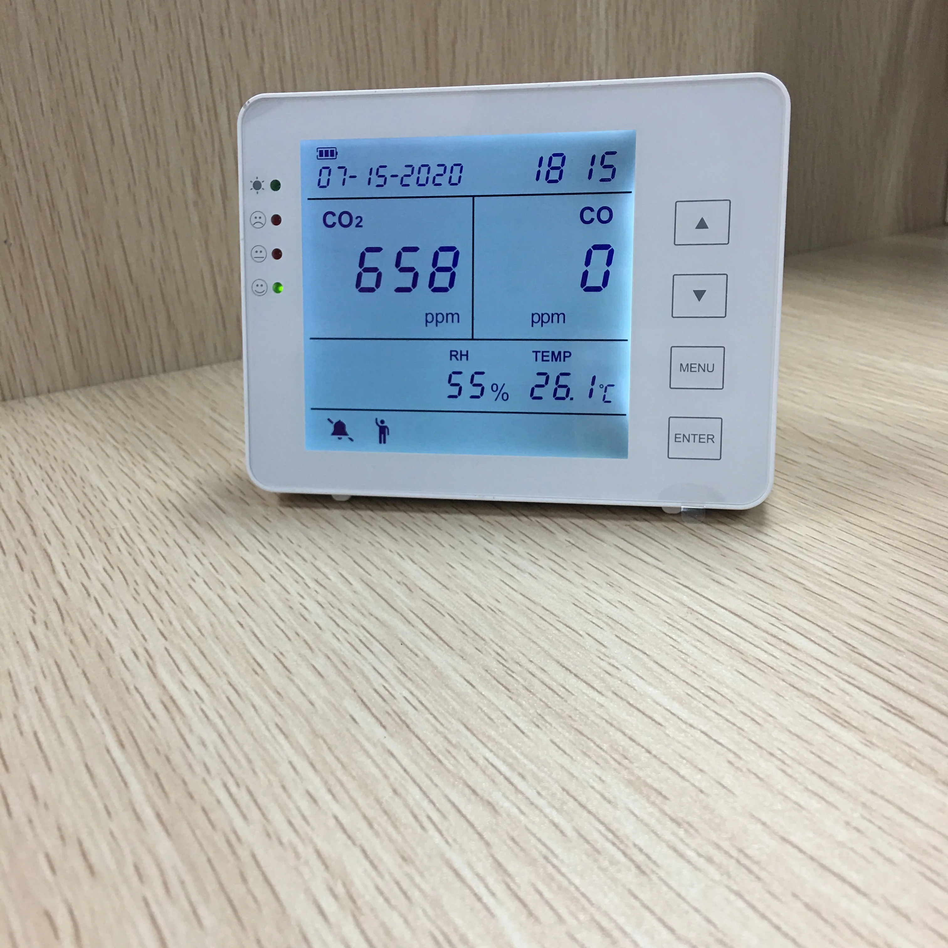 

CO CO2 indoor air quality monitor winter IAQ meter for CO CO2 TVOC Temperature Humidity desktop co monitor