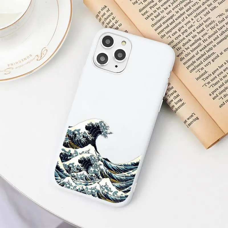 

Japanese Big Wave of kanagawa Phone Case Candy Color for iPhone 6 7 8 11 12 s mini pro X XS XR MAX Plus