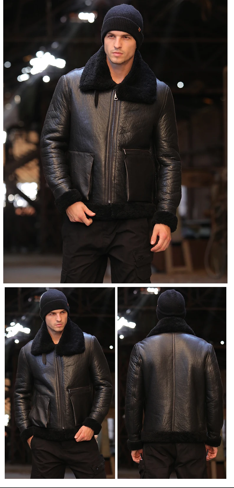 Пальто с мехом Для Мужчин's Shearling куртка B3 летная куртка короткой меховой кожаный жакет импортируется из шерсти из Австралии Для мужчин из овчей солнцезащитные очки-авиаторы