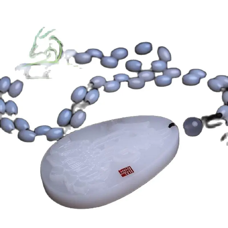 Синьцзян белый нефритовый Лотос подвеска Будды мужская и женская Афганская