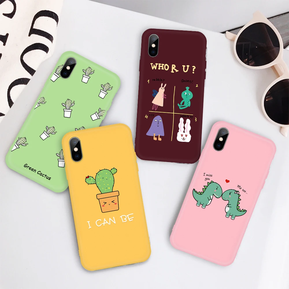 Цветной Силиконовый ТПУ чехол для телефона iPhone 11 2019 X XR XS Max милый с рисунком Pro 6 6S 7