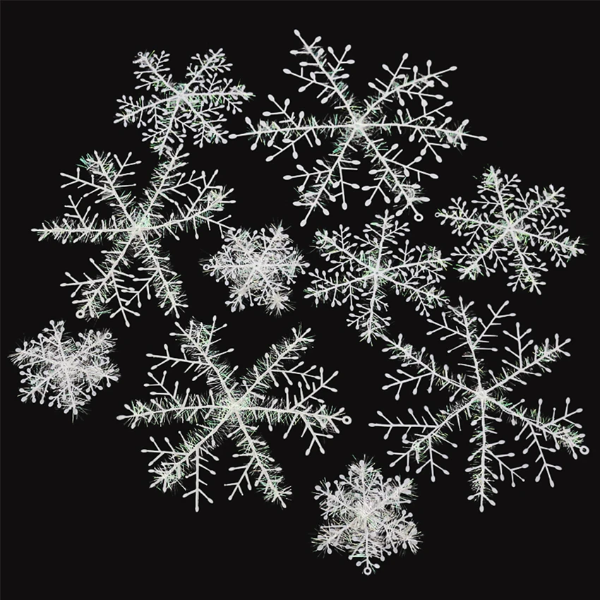 30 шт Рождественские украшения праздничные Белые снежинки амулеты