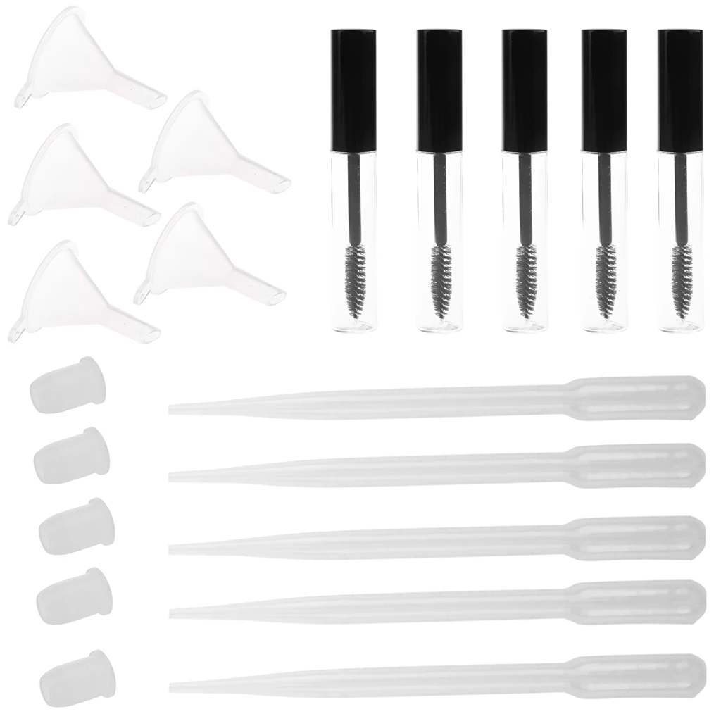 

5 Packs 7ml Empty Mascara Tubes Eyelash Growth Oils Vials Bottle with Plugs