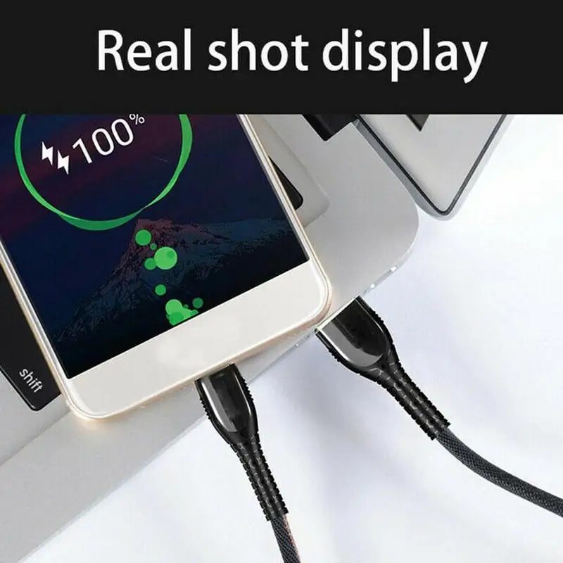 Typec мобильный телефон линия передачи данных с светильник быстрой зарядки