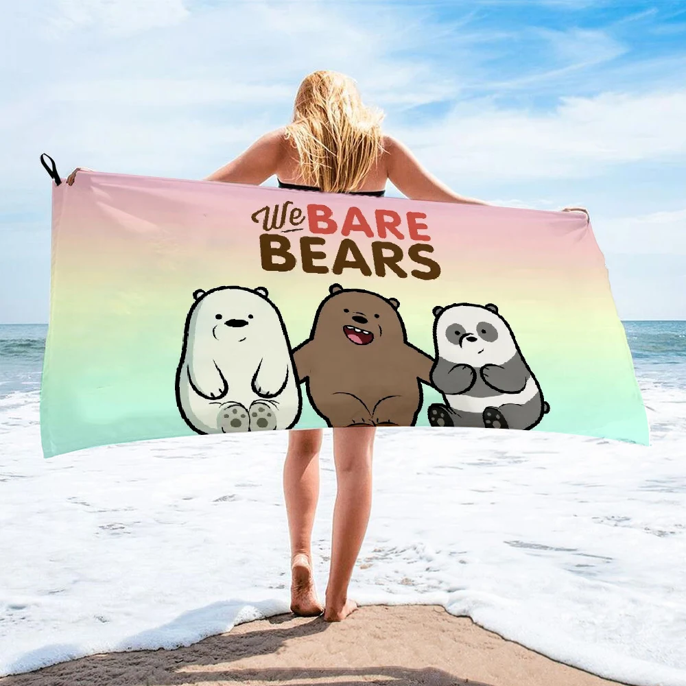 Корейское банное полотенце из микрофибры с изображением трех голого медведя