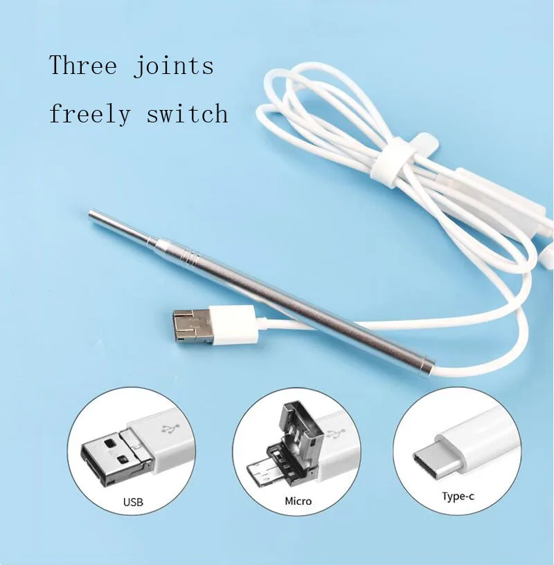 Эндоскоп для очистки ушей 3 в 1 USB эндоскоп камера визуальная Ушная ложка 9 мм мини