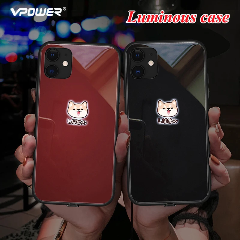 Чехол для iPhone 11 / Pro Max X XR XS светящееся закаленное стекло телефона с изображением