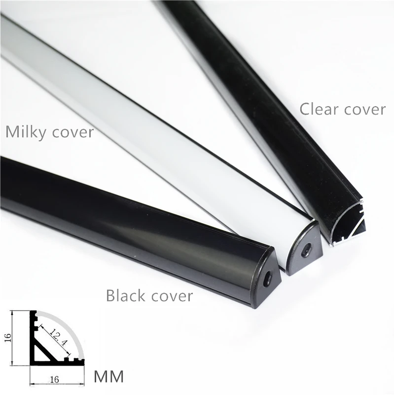 Угловая Светодиодная лента черный профиль самоклеящаяся Крышка для гардероба