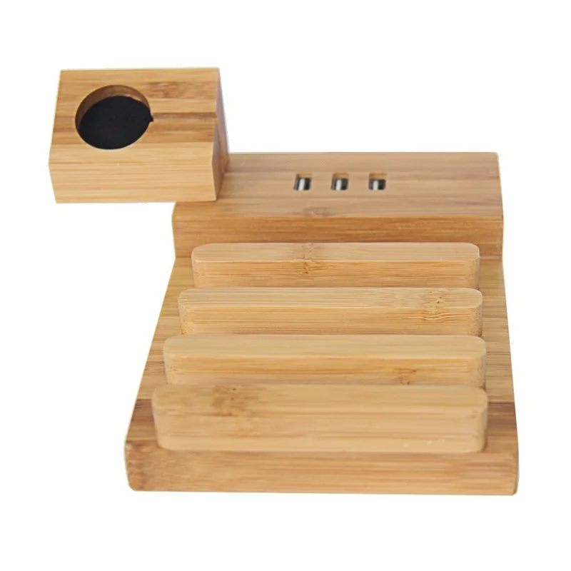 2021 новый мобильный телефон зарядная подставка часы деревянные Зарядная база с 3