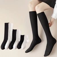 salina womens socks four seasons medium length short black and white pure color casual sports comfortable fashion pure cotton