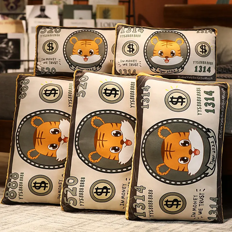 

1 шт. креативная подушка для банкнот, плюшевая Милая подушка, украшение для комнаты, игрушки для мальчиков и девочек, китайское Новогоднее ук...
