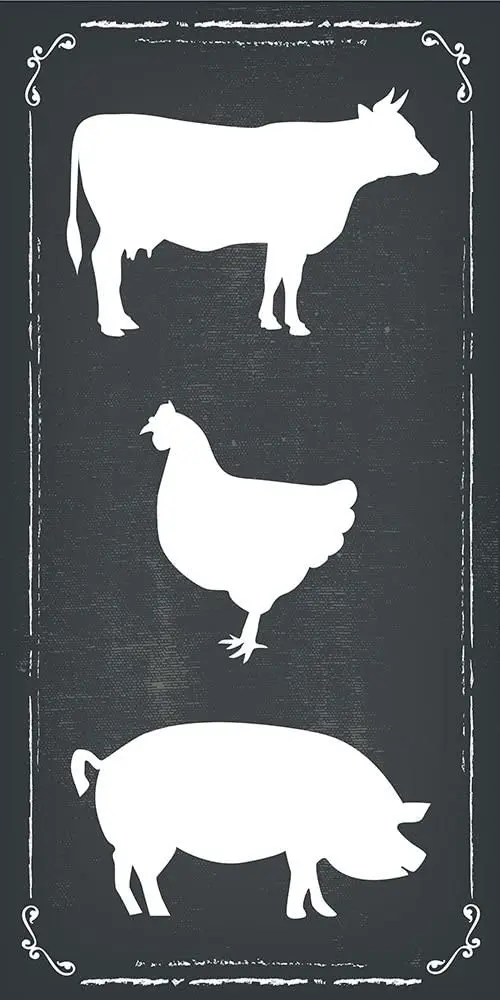 

Farm Animals Metal Tin Sign, Retro Wall Decor Art Plaque Poster 6x12 Inches