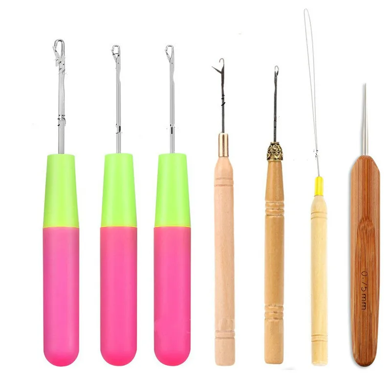 1 шт Дерево Пластик крючком косички из иглы Перья для волос Инструменты