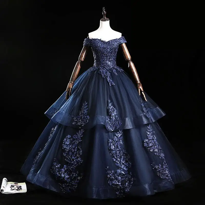 

Vestidos 2022 Благородные платья Quinceanera с открытыми плечами официальное бальное платье Роскошная вышивка вечернее платье для выпускного винтажн...