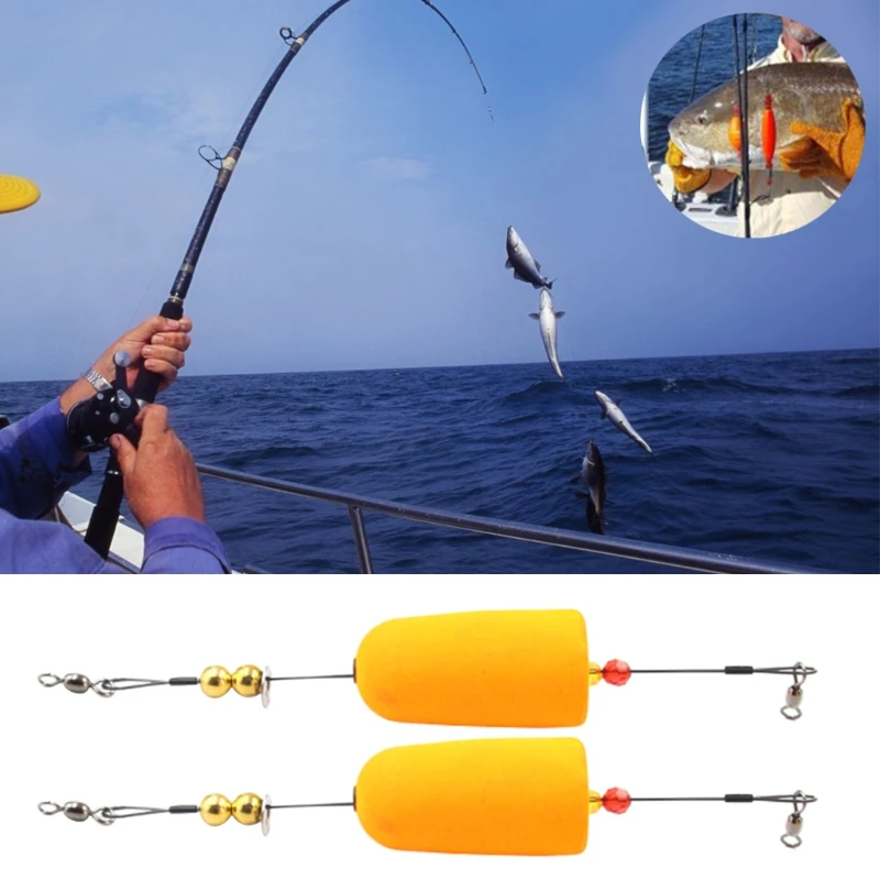 

M5TC 2Pcs/Pack Fishing Floats Wire Cork For Redfish Bobbers Cork Floats Popping Cork Fish Tackle Pesca Iscas Accessories