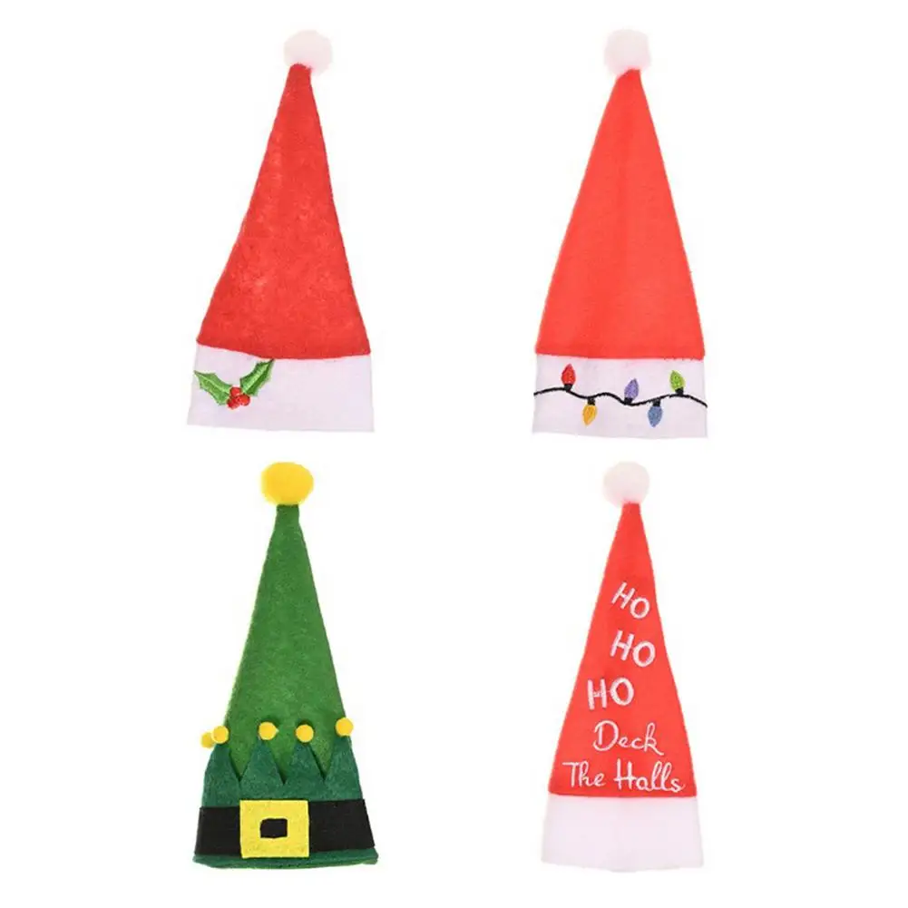 

Christmas Silverware Holders 4Pcs Christmas Santa Hats Tableware Holders Forks Knives Holder Bag Christmas Tableware Holders