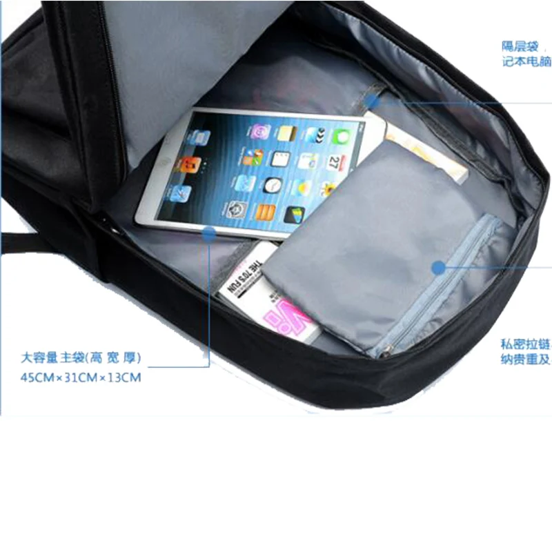 New Inuyasha Backpack School Bags Black Anime Cosplay Kids Teens Shoulder Bags