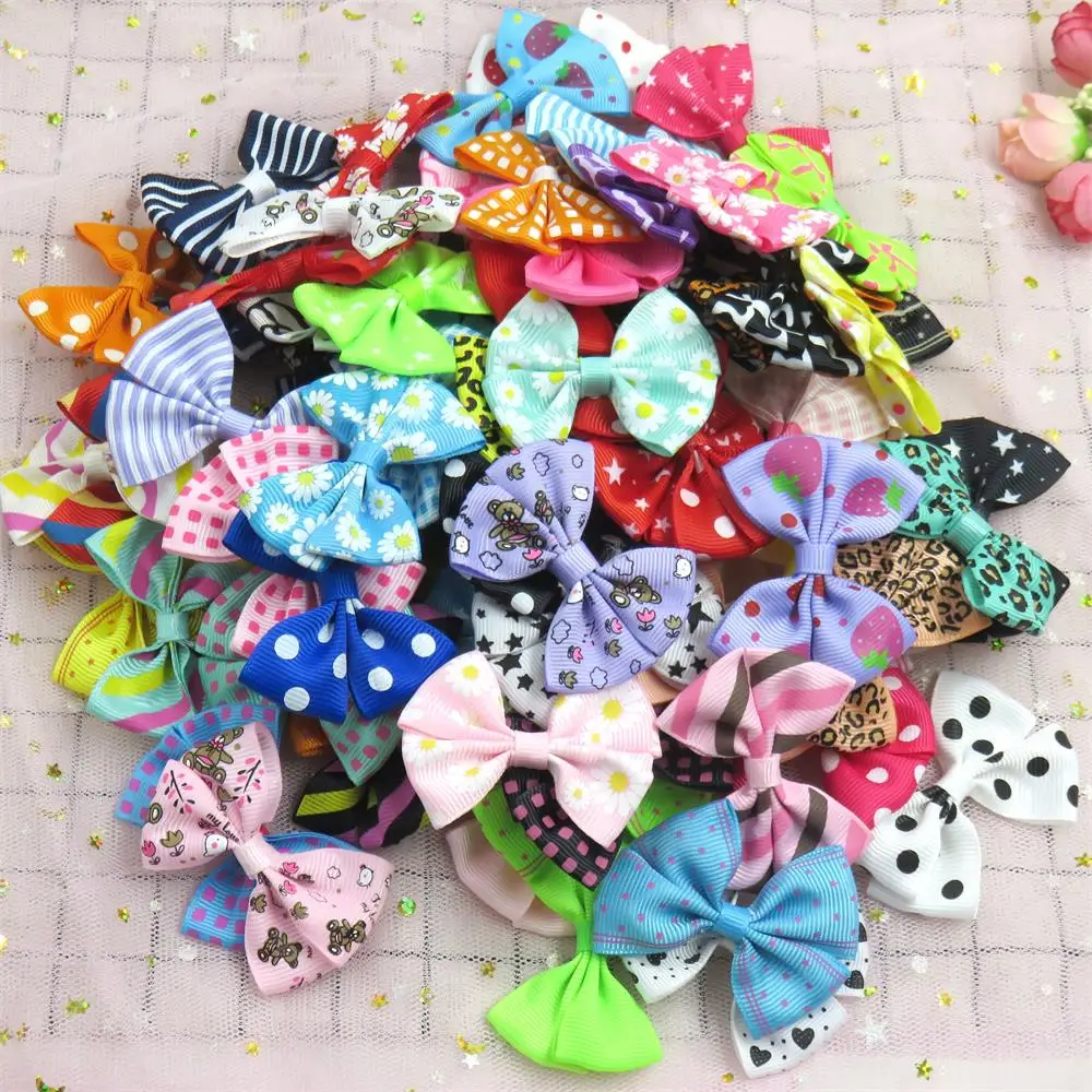 20pcs diff Color 20 шт./лот твердого Бутик Grosgrain ленты для девочек с маленьким бантом; резинка для волос, обтянутая тканью; зажим для галстука лента для волос, бабочка Сделай Сам DIY бигуди для волос Аксессуары Лучший подарок - Цвет: 20pcs diff Color