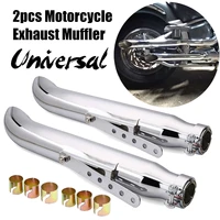 12pc motorcycle exhaust pipe cafe racer exhaust muffler tip tail tube chrome black universal for hondayamahasuzuki