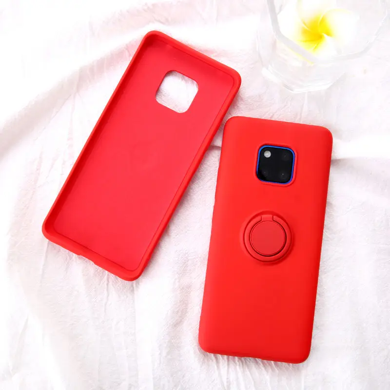 Red Мягкий силиконовый чехол, чехол для huawei mate 20 Pro Lite mate 30 Pro P20 P30, кольцо-держатель, силиконовый чехол для huawei mate 20 Pro, чехол s - Цвет: Red