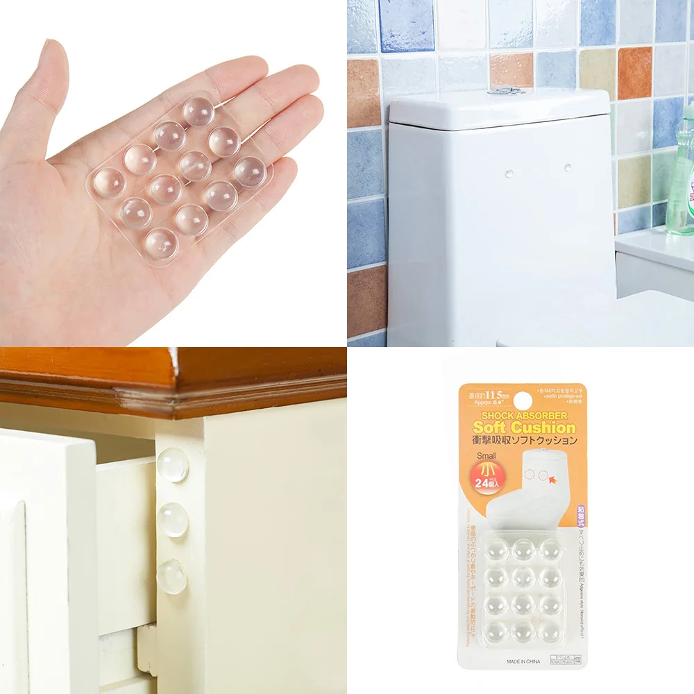 24pcs Transparent Door Anti-Collision Silencer Pad Non-Slip Silicone Soft Cushion Bathroom Accessories Baby Room Decoration Tool | Дом и сад