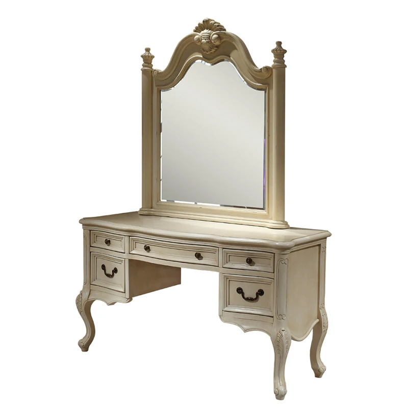 Деревянный роскошный столик в американском стиле туалетный с зеркалом Комод
