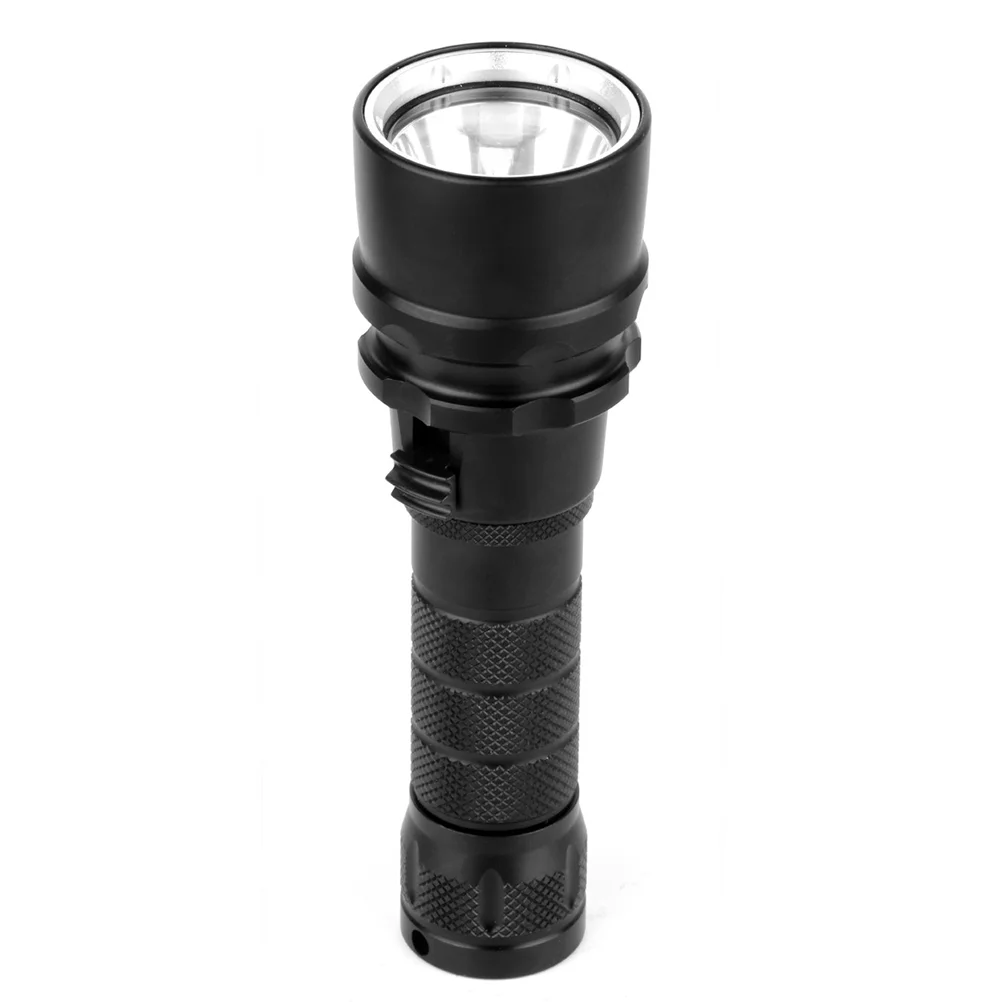 

50M Underwater 1000LM Super Bright Aluminium Alloy Diving Flashlights Torch LED Flashlight without Battery Black