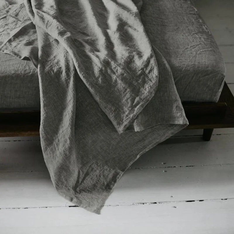 

Natural Nordic Elastic 100% Washed French Flax Linen Sheet King Size Pure Linen Bed Sheets Queen Bed Fitted Sheets Bed Cover