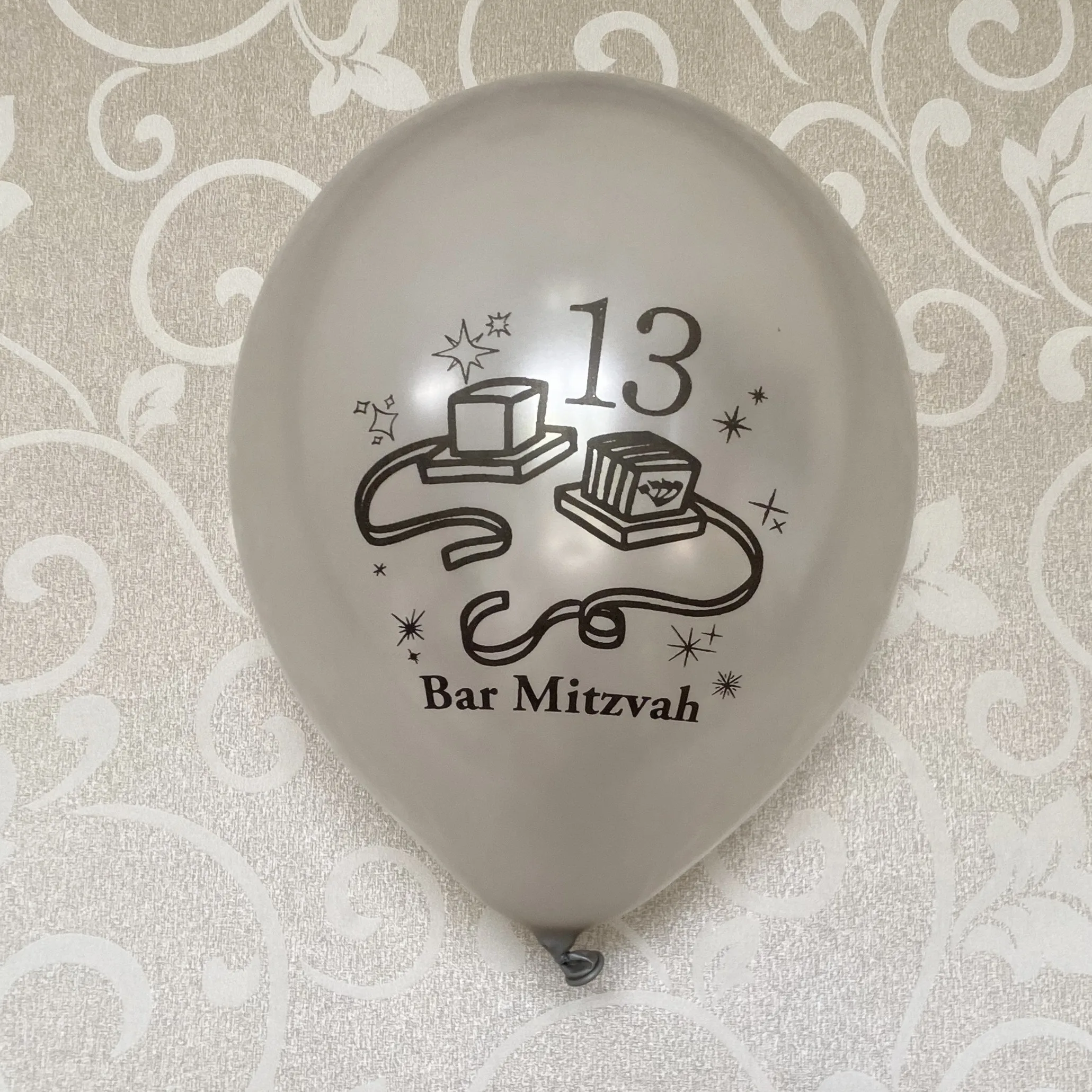 Bar Mitzvah globos Tefillin decoraciones oro azul negro ni&ntilde;o de 13 fiesta de cumplea&ntilde;os 15 piezas globos de l&aacute;tex-5