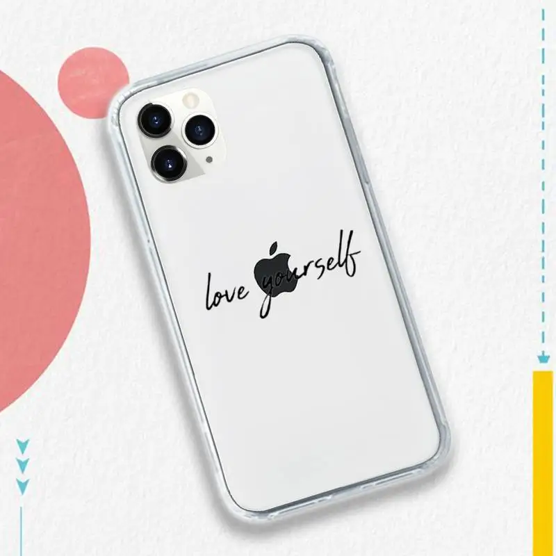 

Love yourself art lines pattern Phone Case Transparent soft For iphone 5 5s 5c se 6 6s 7 8 11 12 plus mini x xs xr pro max