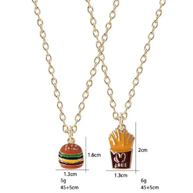 Изысканная мода хороший друг лучший ожерелье с милым детским бургером и