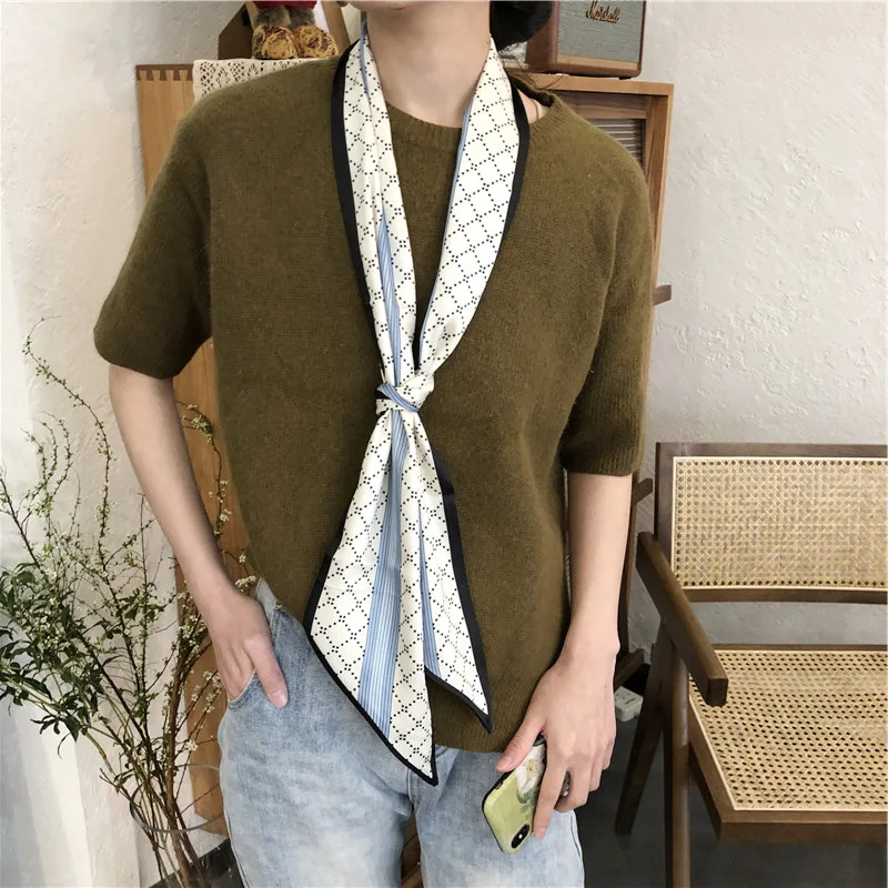 

Silk Scarf Women Shawls Wraps Fashion Small Hair Neck Hijabs Foulard Scarves Female Lady bufanda seda mujer echarpe ete soie