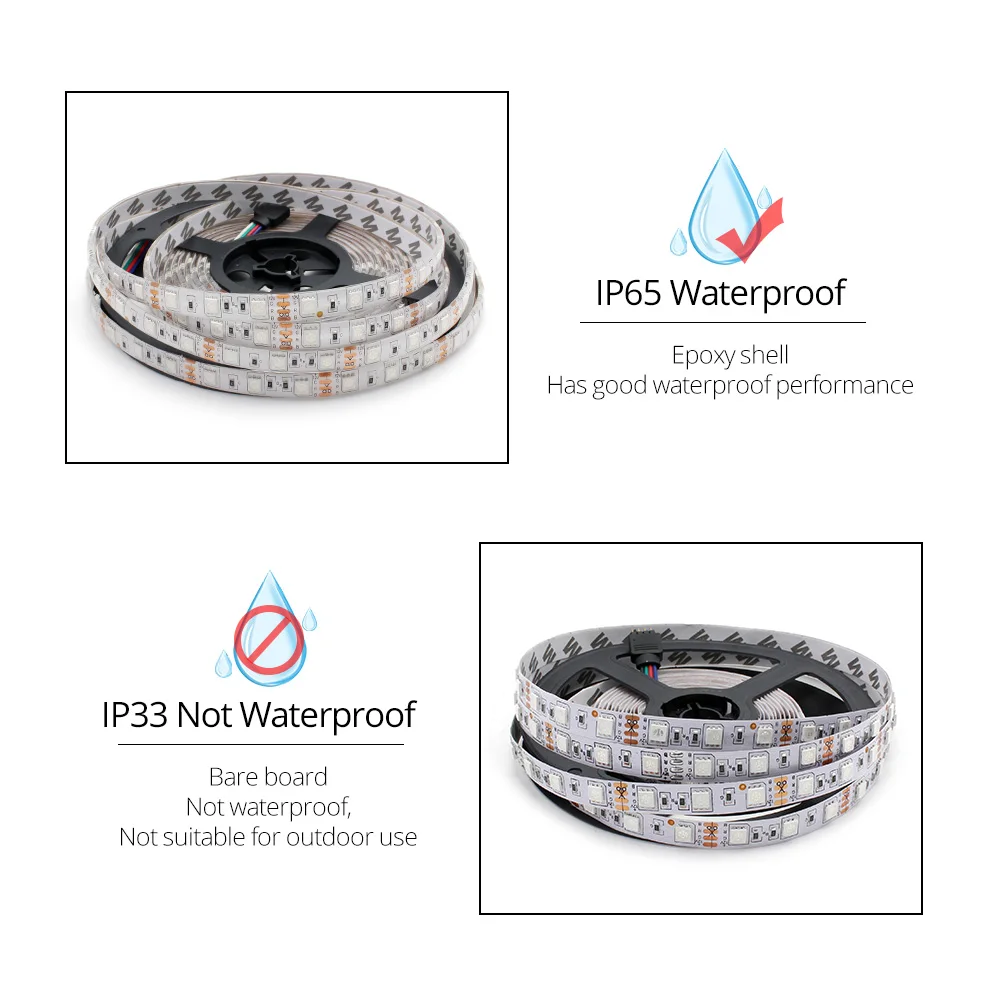 Цветная (RGB) Светодиодные ленты светильник 5050 SMD Водонепроницаемый м 1 2 3 4 5 60LED/м