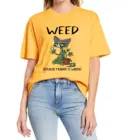 Забавная футболка унисекс с рисунком черной кошки, марихуаны из-за убийства, неправильного кота, подарок для влюбленных, Винтажная футболка с круглым вырезом, женская футболка, милый мультяшный принт