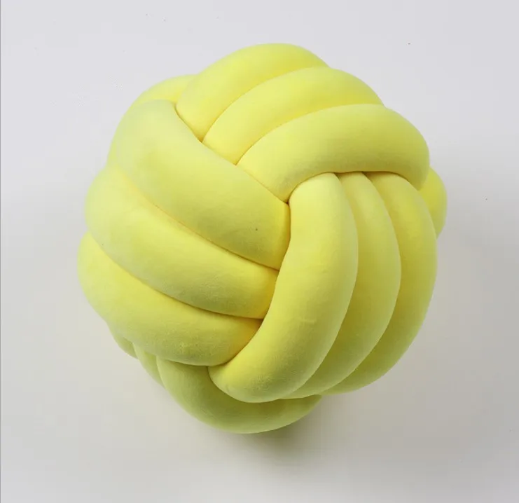 lemon Мяч-клубок Подушка с наполнением/35 см круглые автомобильные декоративные подушки украшения для дома бант узел розетка декоративная подушка для дома внутри - Цвет: lemon