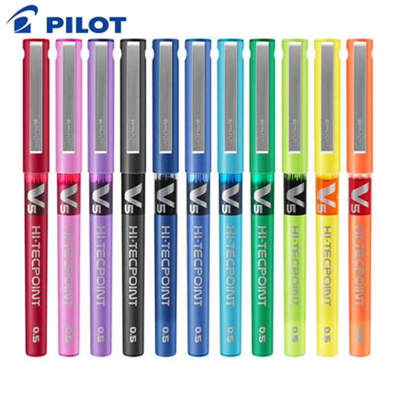 12 шт./лот, гелевые ручки Pilot BX-V5, 0,5 мм/0,7 мм, высокое качество, многоцветные чернильные ручки, школьные и офисные канцелярские принадлежности