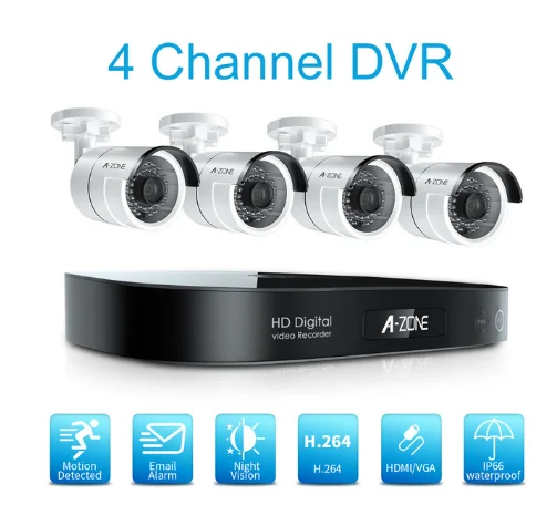 4 Channel DVR 8CH 2.0MP камера безопасности набор 4 шт 1080P AHD Водонепроницаемая уличная камера наружный комплект видеонаблюдения CCTV система HDD - Цвет: 4 Channel DVR