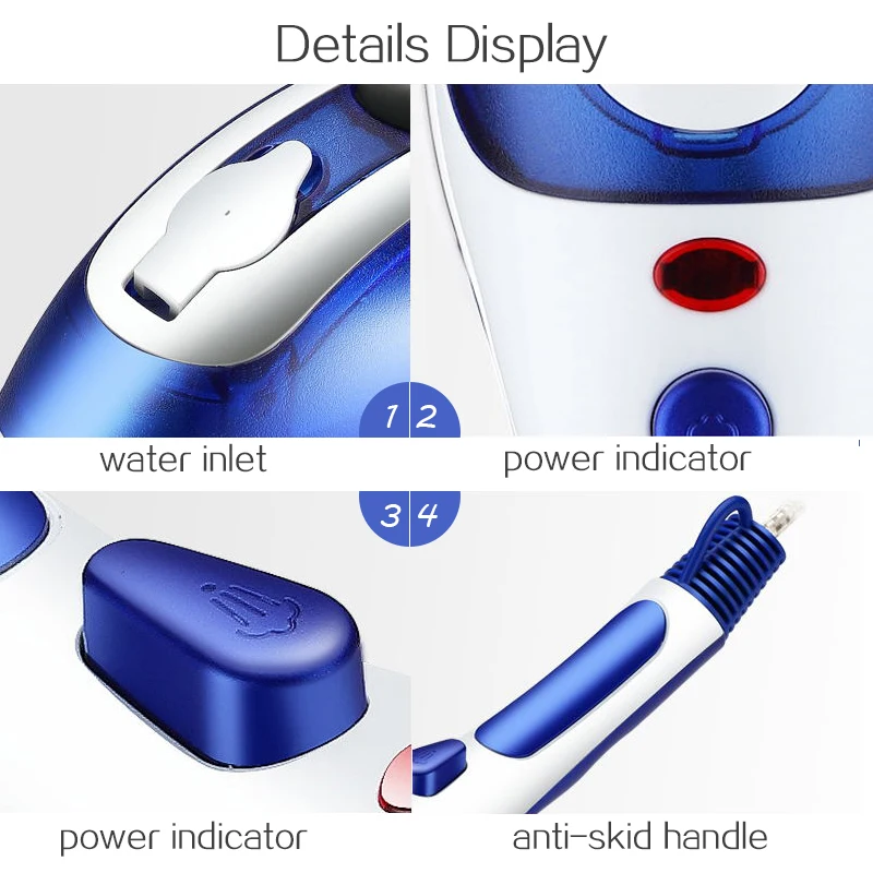 

GH 800w Handheld Garment Steamer Portable Home and Travel Fabric Steamer Fast Heat Up Removable Water Tank Steam Iron