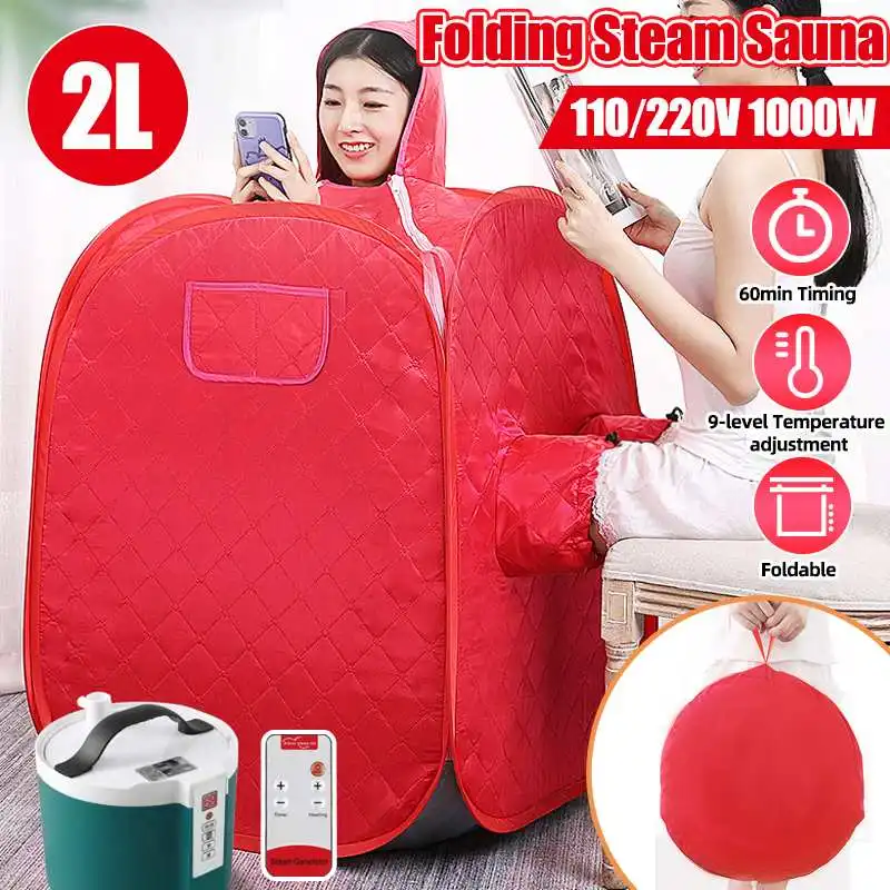

Портативная Складная Паровая сауна спа-комната палатка с паровым отпаривателем для 1/2 человек потеря веса полный тело похудение 110/220V