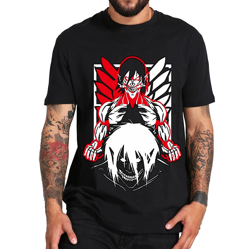 

Attack On Titan T-shirt Crew Neck Fitted Soft Anime Manga Tee Shirt Clothes