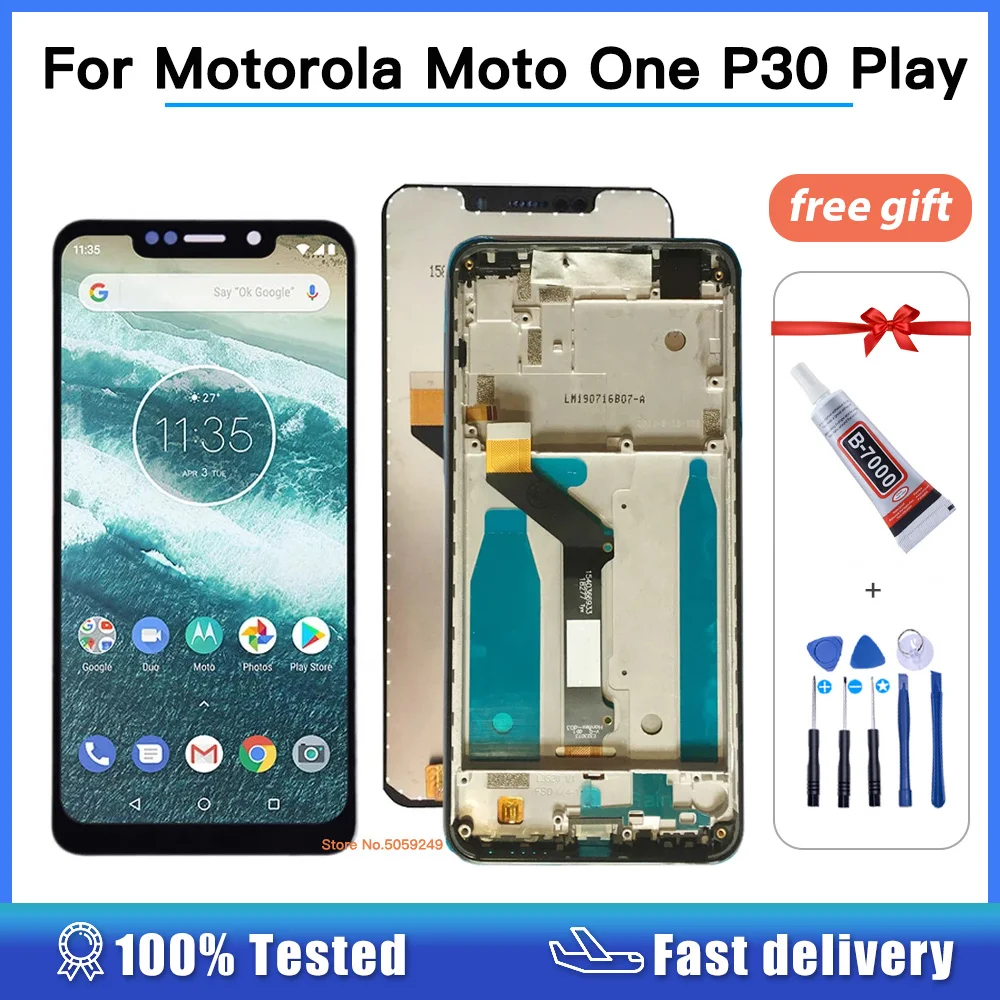 5.9'' LCD For Motorola Moto One XT1941-1 XT1941-3 XT1941-4 XT1941-5 LCD Display Touch Screen Assembly for Motorola P30 Play