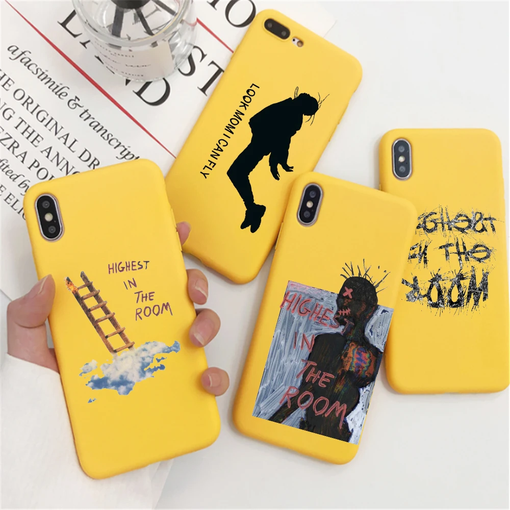 

Travis Scott Candy Color TPU Case phone For iphone 12 12ProMax X 7 XS XR 11 11Pro 11ProMax Highest in the Room case Cover